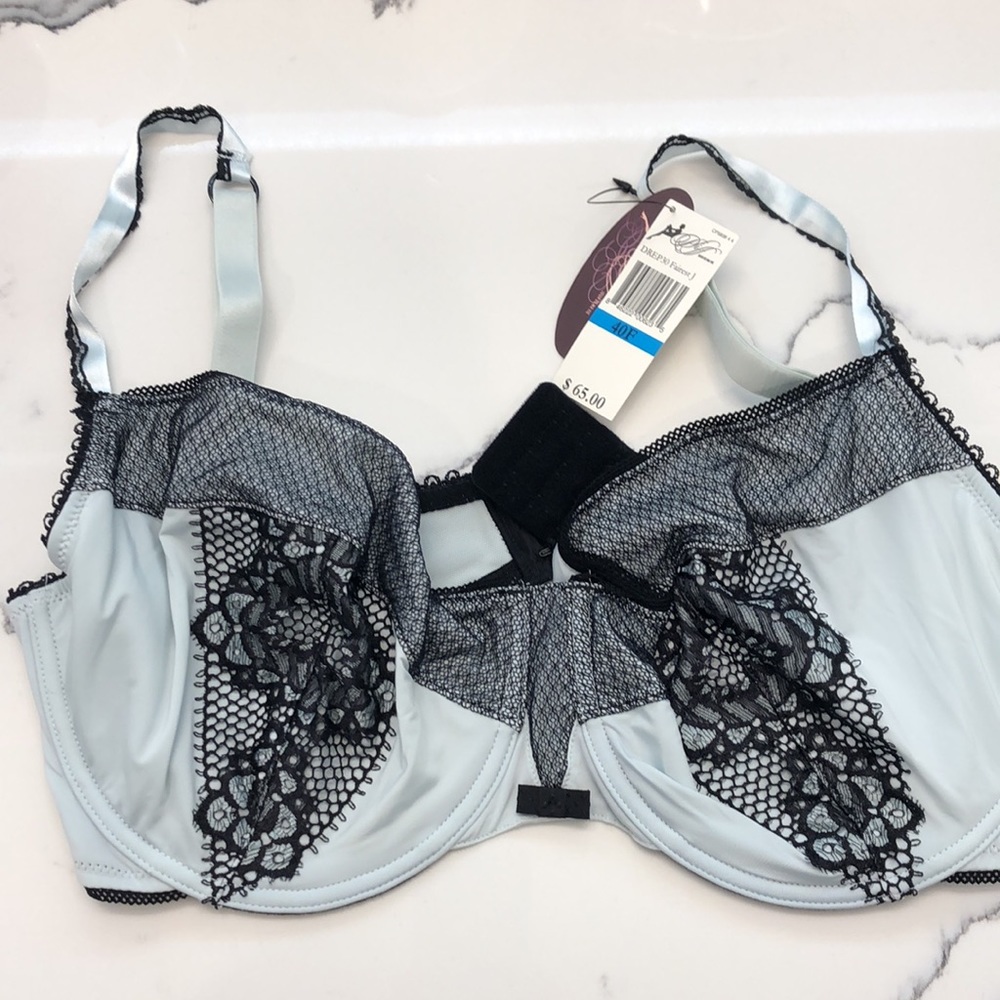 Pfaff Blue with Black Lace Bra NWT